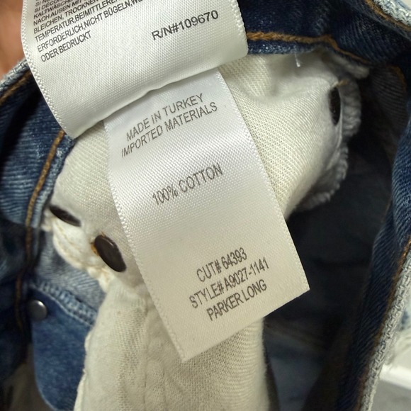 AGOLDE Parker Long High Rise Distressed Denim Shorts Blue A9027-1141 Size 26 - Picture 8 of 8